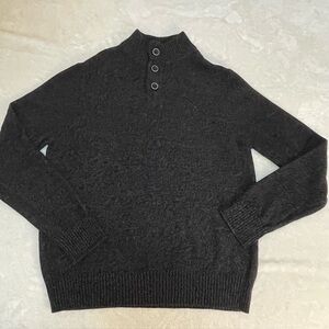 Urban Pipeline Gray Heather Mock Neck Three Button Long Sleeve Sweater Sz XL